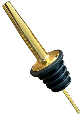 Ausgießer Gold-Edelstahl Flaschenausgießer, Spirituosen & Wein Dosierer, Ausgießer Gold für Essig, Ölflaschen Ausschenkhilfe, Barzubehör, Edelstahl Wein Spirituosen Ausgießer Schnaps Dosierer x1