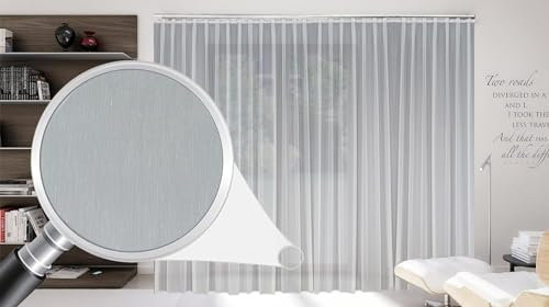 Hochqualitative Gardinen nach Maß „Batist„ Gardine, Vorhang nach Maß, Automatik Faltenband 3er Falte, Maßanfertigung, Halbtransparent