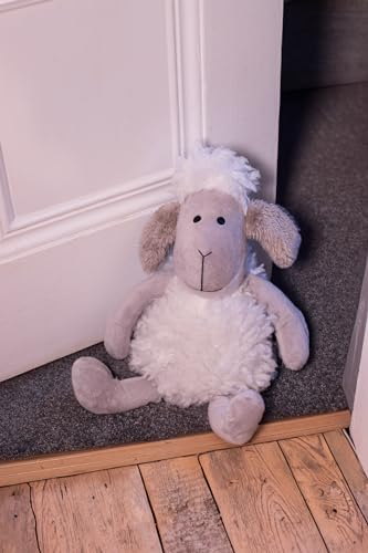 Marco Paul Grey Sheep Door Stop Cute Door Stopper Decorative Door Stops for Home and Office, Weighted Interior Doorstop Fabric Stuffed Animal Door Stopper Floor Decorative