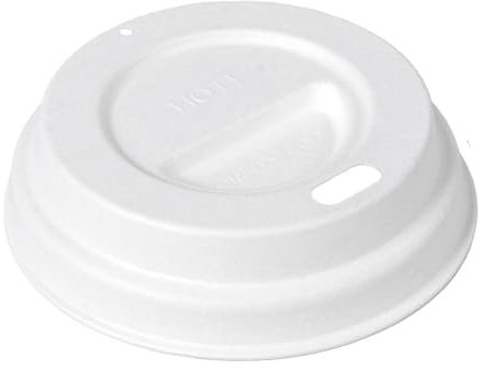 García de Pou 50 Unidades - Tapas Para Vasos Café 120 Ml 'Bionic' Ø 6,2 Cm Blanco Bagazo