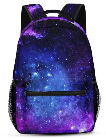 Bribay Elementary Kinder-Rucksack für Teenager, Mädchen, Jungen, Kinder-Büchertasche, Schultasche mit verstellbaren, gepolsterten Trägern, Lila Galaxy, Modern