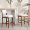 Wahson Barhocker 2er Set, Tresenhocker Moderne gepolsterter Barstuhl mit Holzrückenlehne Küchenhocker aus Leinen, Bistrohocker für Küche/Hausbar,Beige