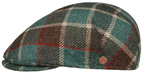 Mayser Sidney Big Colour Check Flatcap Schirmmütze Schiebermütze Herren - Made in The EU mit Schirm, Futter Winter Herbst-Winter - 58 cm grün