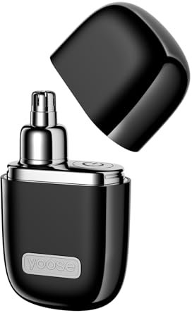 yoose Rasoio per peli nasali da uomo in lega, indolore, con cappuccio protettivo, IPX7, impermeabile, con motore super silenzioso 10000 giri/min, ricaricabile di tipo C