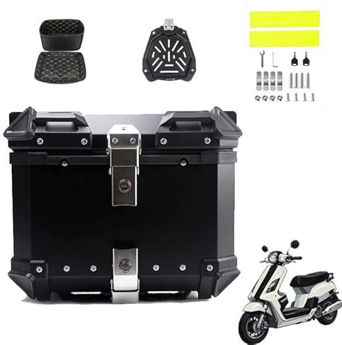 BLAFT Motorradkoffer Topcase für Honda Forza 125 2015-2023, Wasserdicht Topcase Aluminium Motorrad Heckbox Reisen Motorradkoffer für Lagerung Helm Motorradkoffer,36L-Black