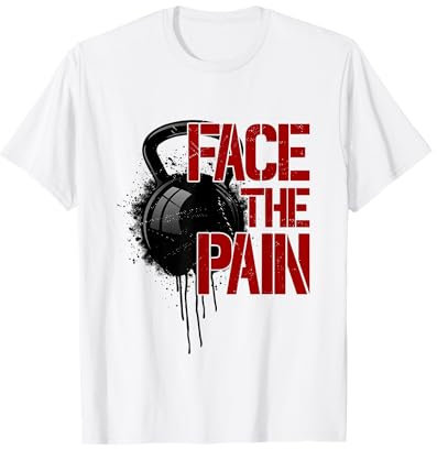 Face the pain - Kettlebell Kraft & Ausdauer Motivation T-Shirt