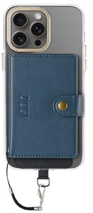 ZICISI for Apple Magsafe Wallet,PU Leather Magnetic Wallet for iPhone 16/15/14/13/12 pro Max/Mini/Plus,5 Card Holders with RFID Blocking, Dark blue, Sport