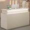 HARELA Rezeptionstheken, Empfangstheke Mit 1 Schubladen Und 1 Schrank, Mit Tastaturschublade, Laden-Theke, Verkaufstheke, Für Salon Empfangsraum Kasse, Lobby(Apricot,120cm/47.2in)