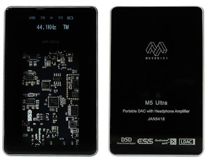 HiFiGo Muse HiFi M5 Ultra Bluetooth Portable DAC & AMP, Headphone Amplifier with Low, Medium, and High Gain Modes and 7 Filter Mode Adjustments (M5Ultra)