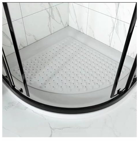 CQCQC Tappetino da bagno antiscivolo lavabile tappeto doccia angolare tappetini angolari bagno doccia tappetino doccia tappeto bagno(White,65x65cm)