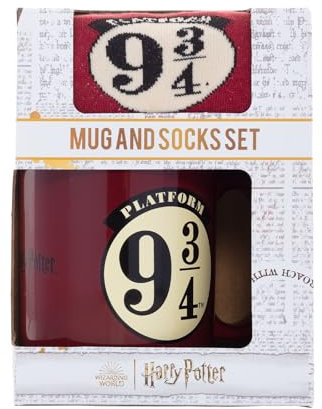 Pyramid International Harry Potter (Platform 9 3/4) Mug & Sock Gift Set, 11oz/312ml Mug, One Size Socks