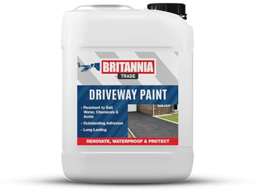 AQUASHIELD Britannia Paints Driveway Paint White 5 Litres - Bring Tarmac & Concrete Back to Life - Ideal for Driveways & Car Parks