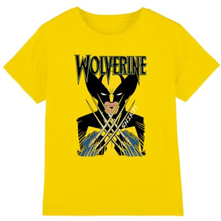Marvel Boy's X-Men Wolverine Action Unisex Kids T Shirt T-Shirt