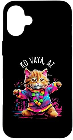 Ko Vaya Arizona tanzende Katze, buntes niedliches Kätzchen-Design Hülle für iPhone 16 Plus