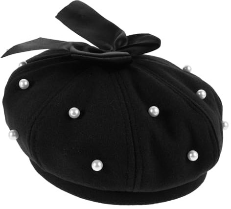 BESPORTBLE Perlenbaskenmütze Perlenhut Damen Newsboy Caps Französische Baskenmütze Für Männer Herren Damen Formeller Hut Perlen Newsboy Caps Für Frauen Elegante