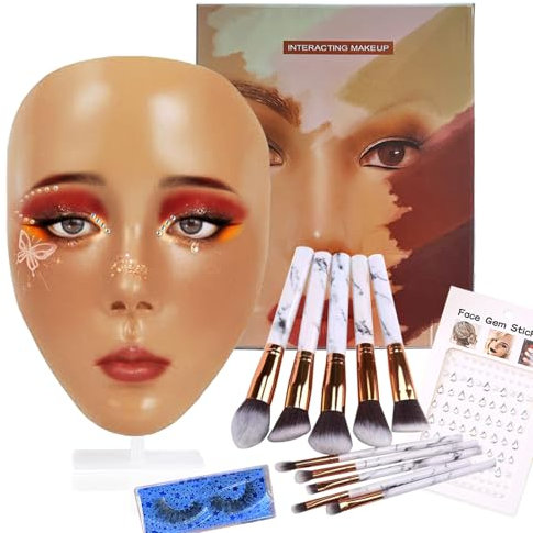Penubuy Make-up Practice Face Board, Silikon Make-up Schaufensterpuppen Gesichtsbrett für Maskenbildner (Wheat color, 7,2'' x 5,2'')