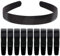 Guyode 10 Pièces Serre Tete Femme, 23mm Bandeau Cheveux Femme, Headband, Noir Plastique Unisexe Unis Bandeau Bricolage avec Dent pour Femmes Filles, Fête, Lavage du Visage, Maquillage
