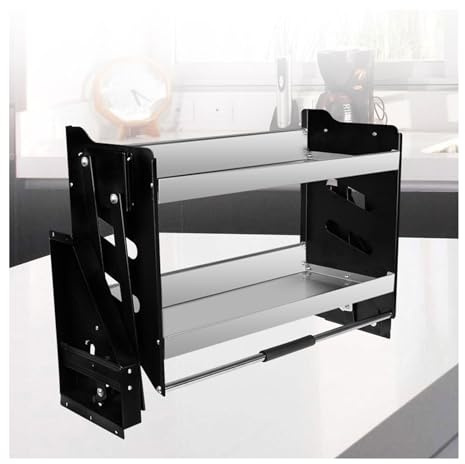 PFDHK 2-stufiger Pull-Down-Wandschrank-Aufbewahrungsorganisator, Hochleistungs-Ausziehschrankregal, Tragkraft 30 Kg, Geeignet For Küchenbars Und Restaurants(400mm cabinet)