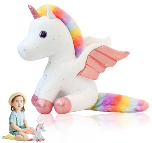 Einhorn Kuscheltier Plüsch,Gefülltes Einhorn Tier Plüschtiere, Cartoon Einhorn Plüschtier,Kuschelige Stofftier Geschenke für Mädchen, 20CM