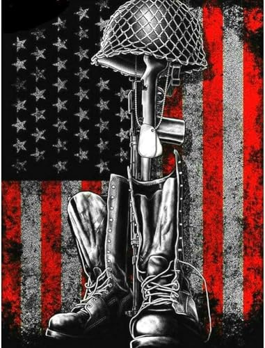 QUITEDEW Diamond Painting Flag, Diamond Art Kits for Adults, Diamond Art Patriotic Perfect for Home Wall Decor 12 x 16 Inch