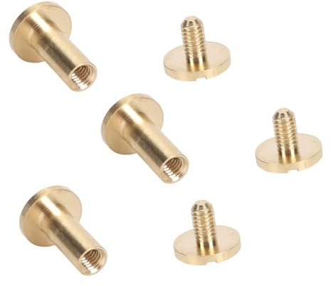 OVAQUIXI 50 Set Messingnieten Kit 8mm Gebogene Schraube für Ledertasche Stoffgürtel Schlüsselanhänger (7 mm / 0,28 Zoll)
