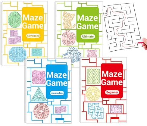 FxaumsGxuk Labyrinth-Buch für | Progressives Lernspiel Puzzles | Lernspiel aus Papier für Jugendliche und Erwachsene