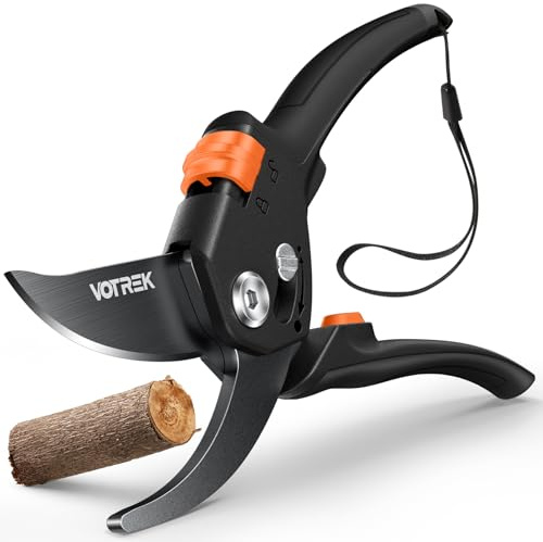 VOTREK® Sécateur de Jardin Bypass à Poignée Réglable pour Mains Fragiles
