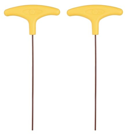 QUARKZMAN 2 Pcs Clé Hexagonale À Poignée En T 2.5mm Métrique Jaune Clé En T | Bout Plat Hexagone Intérieur, Acier S2, Bras Extra Long, Clé À Mollette, Outil De Réparation, Pour Entretien Vélo Moto