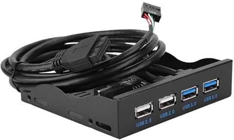 aqxreight 3 5-Zoll-19-Pin-T9-Pin-Hochgeschwindigkeits-USB3 0 + USB2 0 4-Port-Diskettenlaufwerk-Frontplattenschnittstelle 2 mit der 3 5-Zoll-Diskettenlaufwerk-FrontplatteFrontplatt