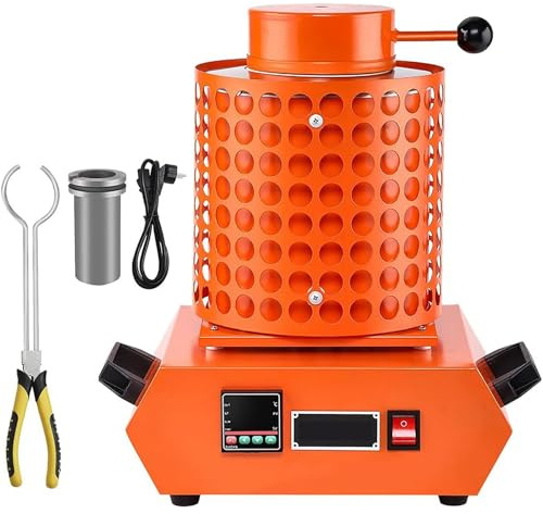 Four électrique de fusion d'or, machine numérique automatique 2000 W avec creuset en graphite, température maximale 1150 ℃ pour le moulage et le raffinage de métaux précieux