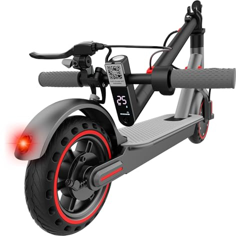 Electric Scooter for Adults,8.5”/10” Solid Tires,UP to 25KM/H,350W Powerful Motor,35/45KM Range with Braking System,Foldable Lightweight Electric Scooter,Max Load 120KG,App Control-Black