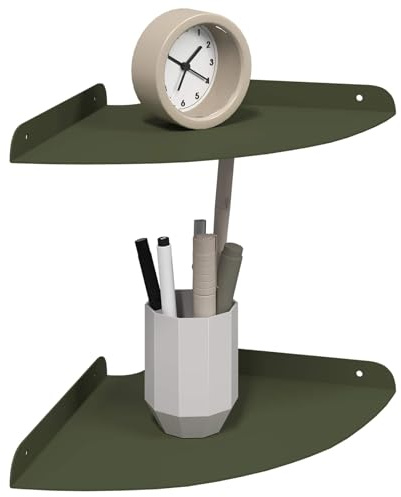 vidaXL Schwebendes Regal mit Regal 2 pcs Olive Grün 24 x 24 x 2 cm, Wohnzimmer, minimalistisches Design, schwebendes Regal, platzsparend, Moderne Wandmontage für Deine Deko