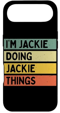 Custodia per iPhone Air Citazione personalizzata divertente con scritta I'm Jackie Doing Jackie Things