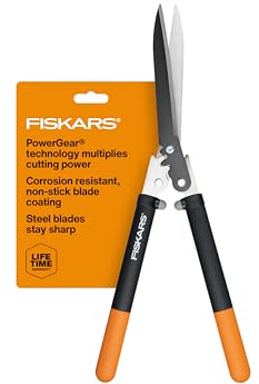 Fiskars PowerGear Hedge Shears - 23 Stainless Steel Blades - Plant Cutting Scissors with Sharp Precision-Ground Steel Blade