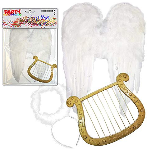 Körner - Marabou-Engel-Set, Flügel, Heiligenschein, Harfe