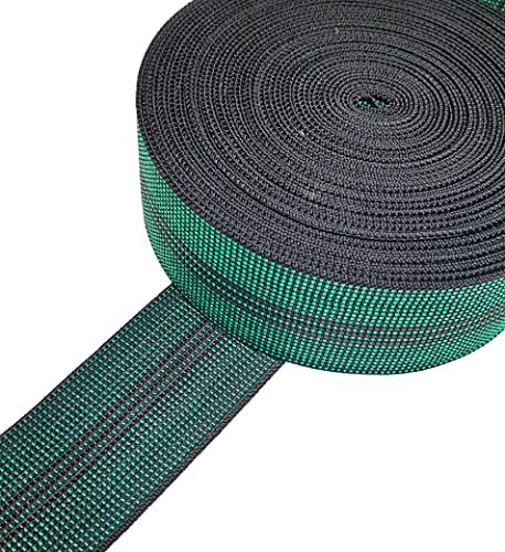 Pandoras Upholstery Replacement Elastic Webbing Chair Seat Settee Supplies, Green - 8m