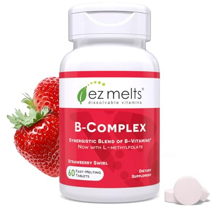EZ Melts Dissolvable B-Complex, 60 Tablets, Strawberry Swirl