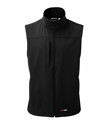 New Mens Softshell Bodywarmer Waistcoat Waterproof Windproof Fabric Thermally Lined Gillet Warm Comfortable Casual Sleeveless Jacket Soft Zipped Side Pockets Leisure Workwear Walking Black XL