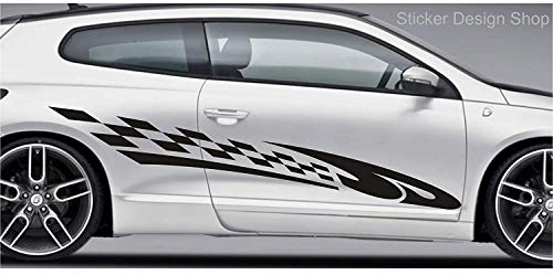 2er Set Racing Seiten Streifen Autoaufkleber Sport Auto Tattoo Aufkleber Sticker Tuning M4 (100 cm)