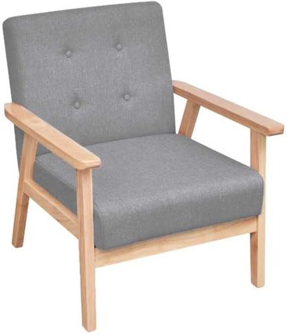 vidaXL Sessel Hellgrau Stoff