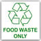 Food Waste Only Recycling Bin Adhesive Sticker Recycle Logo Sign Kitchen Environment Label 100mm