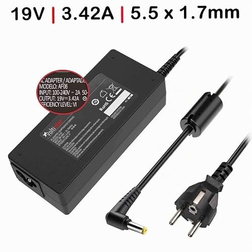 Portatilmovil Chargeur pour ordinateur portable Packard Bell EasyNote 19 V 3,42 A TJ65 TJ66 TJ60 TJ61 TJ62 TJ63 TJ64 NJ65 PEW96