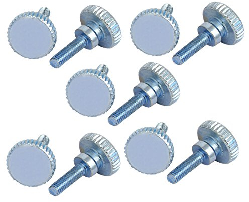 sourcingmap M3x10mm Flat Knurled Head Fully Threaded Thumb Screws Bolts Fastener 10pcs