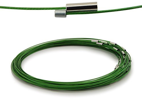 WEBandBUY 3 Halsreifen aus Edelstahl Magnetverschluss Länge ca. 50 cm Limette