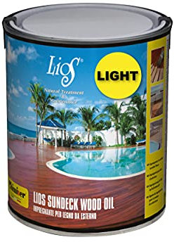 Olio impregnante NEUTRO per il trattamento di superfici in legno da esterno. Chimiver - LIOS SUNDECK WOOD OIL LIGHT | Latta da 1L.