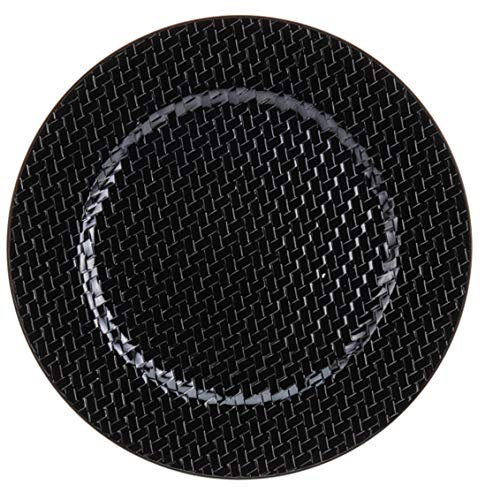 Home Styling Collection Weihnachtsteller schwarz mit Geflecht, Ø 33 cm, Farbe:weiß