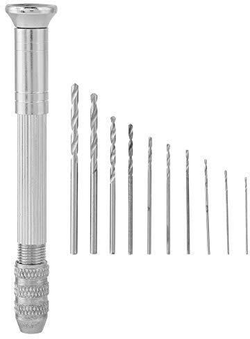 Mano Mini Herramienta de Perforación Juego de 10 Piezas de Brocas Largas Helicoidales para Bricolaje y Reparación con Herramienta de Punzonado