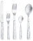 RÖR Besteck Set 5-teilig Perlmutt-Imitation - je 1 Messer, Gabel, Löffel, Kuchengabel, Kaffeelöffel - rostfrei - Made in Germany/Solingen