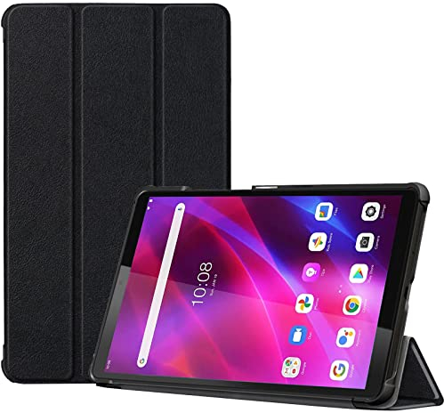 ProCase Hülle für 8 Zoll Lenovo Tab M8 (3./2. Gen) 2022/2019 HD/Tab M8 FHD/Lenovo Smart Tab M8 FHD Ständer Harte Schutzhülle Buchhaltung Slim Smart Cover Stand Case –Schwarz
