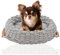 Silvio Design Flauschiges Katzenbett & Hundebett | Schlafplatz für Hunde und Katzen | Wahre Tierliebe: Flauschiges Katzenkörbchen und rundes Hundekissen für kleine Hunde (Grau)